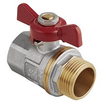 Краны латунные шаровые DN 15-25 PN 25 никелированные бабочка муфта-штуцер MVI AquaHit BV.314.04 купить в Кемерово | "Проконсим"