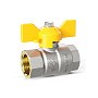 Кран латунный шаровой LD Pride GAS DN15 PN 40 никелированный бабочка муфта-муфта купить в Кемерово | "Проконсим"