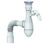 Сифон для мойки Unicorn В320V, 40х50 гибкий отвод, 1 1/2'' х40 чаша из нержавеющей стали с отводом для стиральной машины купить в Кемерово | "Проконсим"
