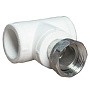 Тройник комбинированный ПП 20-1/2'' PN 25 с накидной гайкой белый VALFEX  купить в Кемерово | "Проконсим"