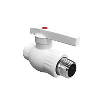 Краны шаровые ПП DN 20-32 PN 25 комбинированные с наружной резьбой белые Valfex  купить в Кемерово | "Проконсим"