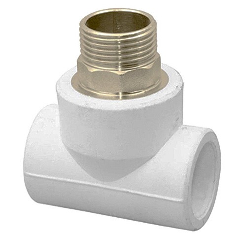 Тройник комбинированный ПП 50-1 1/2'' PN 25 под ключ с наружной резьбой белый РТП 10761 купить в Кемерово | "Проконсим"