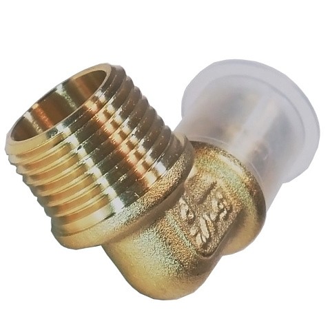 Угольник латунный для PEX труб 16-1/2'' с наружной резьбой под надвижную гильзу Hipex типS HFWS00061 купить в Кемерово | "Проконсим"