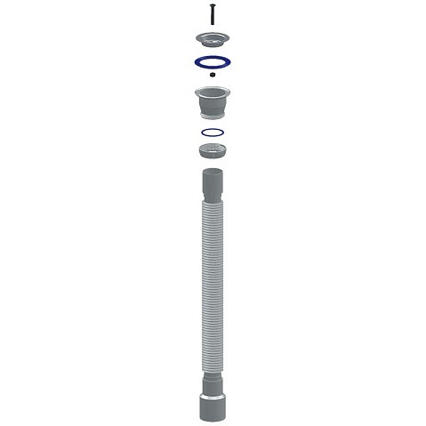 Сифон гофрированный Unicorn D240Р, 40х50 гибкий отвод, 1 1/2'' х40 пластиковая чашка, 1500мм купить в Кемерово | "Проконсим"