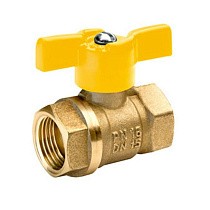 Краны латунные шаровые газовые 11Б27п DN 15-25 PN 40 бабочка муфта-муфта БАЗ А10.1 купить в Кемерово | "Проконсим"