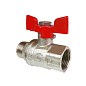 Кран латунный шаровой Valfex Premium.218.NB1 усиленный Н 11Б27фт1М DN 20 PN 40 никелированный муфта-штуцер бабочка купить в Кемерово | "Проконсим"