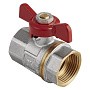 Кран латунный шаровой MVI AquaHit BV.313.04 DN 15 PN 25 бабочка муфта-муфта полнопроходной никелированный купить в Кемерово | "Проконсим"