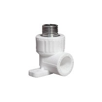 Угольники установочные ПП DN 20-25 PN 25 с наружной резьбой белые PlasticPro купить в Кемерово | "Проконсим"