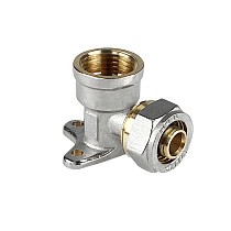 Угольники латунные для PEX труб DN 16-20 PN 10 обжимные никелированные с внутренней резьбой Valfex VF.354.N купить в Кемерово | "Проконсим"