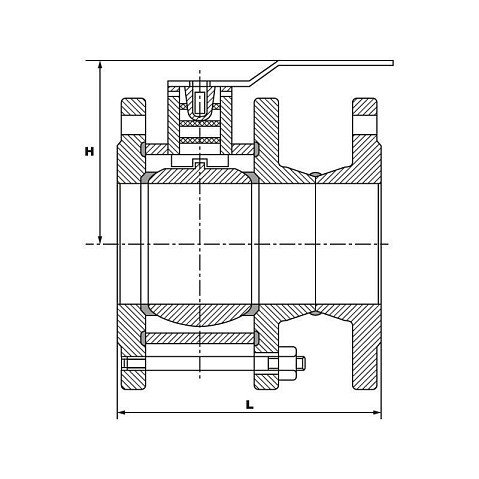 Краны стальные шаровые разборные 11с67п DN 50-150 PN 16 полнопроходные фланцевые под задвижку рычаг PR купить в Кемерово | "Проконсим"