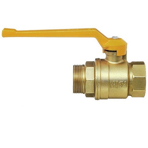 Кран латунный шаровой газовый 11Б27п DN40 PN40 рычаг муфта-штуцер БАЗ Standart купить в Кемерово | "Проконсим"