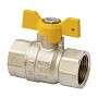 Кран латунный шаровой газовый MVI BV.813 DN 15 PN 25 никелированный полнопроходной муфта-муфта бабочка