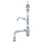 Сифон для умывальника Unicorn А320V, 40х50 гибкий отвод, 1 1/2'' х40 чаша из нержавеющей стали с отводом для стиральной машины купить в Кемерово | "Проконсим"