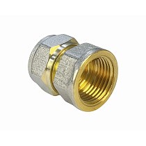 Муфты латунные для PEX труб DN 16-32 PN 10 обжимные никелированные с внутренней резьбой Valfex VF.302.N купить в Кемерово | "Проконсим"