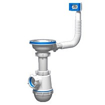 Сифон для моек бутылочный АНИ A0145S 3 1/2" с гибким переливом купить в Кемерово | "Проконсим"