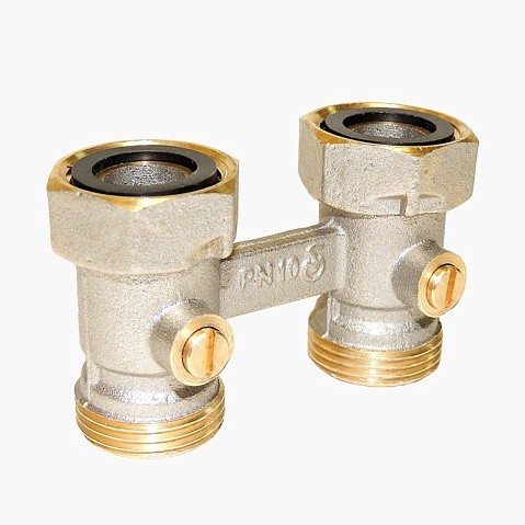 Узел нижнего подключения Vekotrim DN 15 PN 10 прямой двухтрубный 20-3/4'' c накидной гайкой, муфта купить в Кемерово | "Проконсим"
