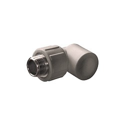  Угольник комбинированный ПП 20-1/2'' PN25, с наружной резьбой, серый  (251300403) со склада Проконсим в Кемерово