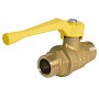 Кран латунный шаровой газовый 11Б27п DN15 PN40 рычаг штуцер-штуцер БАЗ Standart купить в Кемерово | "Проконсим"