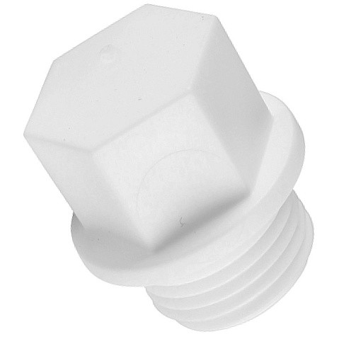 Заглушка резьбовая ПП 15-1/2'' PN 25 с наружной резьбой белая РТП 10555 купить в Кемерово | "Проконсим"