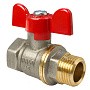 Кран латунный шаровой Valfex.218.NB1 11Б27фт1М DN 15 PN 40 никелированный муфта-штуцер бабочка купить в Кемерово | "Проконсим"