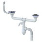 сифон для двойной мойки Unicorn В731V, 40х50 гибкий отвод, 3 1/2'' х40 с отводом для стиральной машины, круглый перелив купить в Кемерово | "Проконсим"