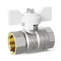 Краны латунные шаровые DN 15-32 PN 25-40 никелированные бабочка белая муфта-муфта LD Pride 47.300 купить в Кемерово | "Проконсим"