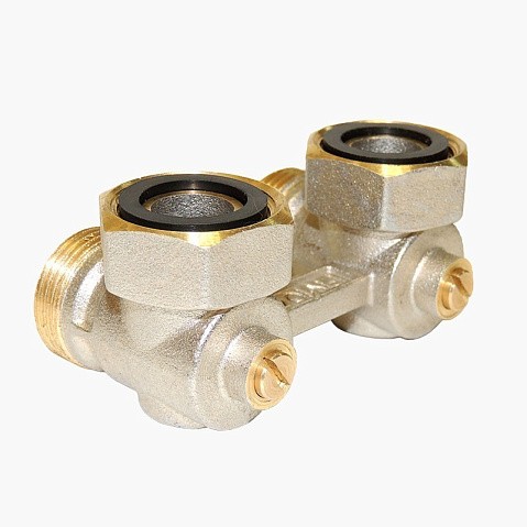 Узел нижнего подключения Vekotrim DN 15 PN 10 угловой двухтрубный20-3/4'' c накидной гайкой, муфта купить в Кемерово | "Проконсим"