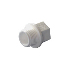  Заглушка ПП резьбовая 1/2'' PN25, с наружной резьбой, белая  (251440852) со склада Проконсим в Кемерово