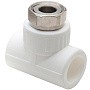Тройник комбинированный ПП 25-3/4'' PN 25 с накидной гайкой белый РТП 14271 купить в Кемерово | "Проконсим"
