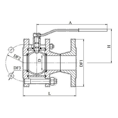 Кран стальной шаровой разборный BREEZE 11с41п, DN 50 PN 16, 180мм, полнопроходной, фланцевый с ручкой купить в Кемерово | "Проконсим"