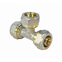 Тройники латунные для PEX труб DN 16-20 PN 10 переходные обжимные никелированные VF.331.N купить в Кемерово | "Проконсим"