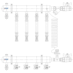  Коллекторный узел на 4 выход. PLP УКЭО-ЭКОНОМ 5-30/25-60кПа Ду50 1'' - 1/2'' Ру10 сталь, подкл. боковое правое (922156054) со склада Проконсим в Кемерово