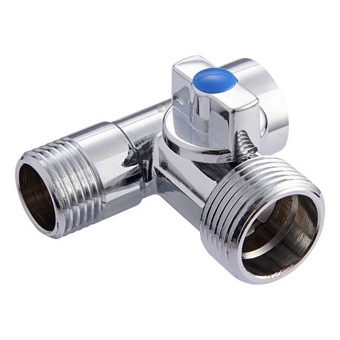 Кран латунный шаровой MVI BV.462 DN 15-20 PN 10 хромированный проходной штуцер бабочка купить в Кемерово | "Проконсим"