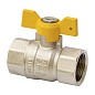 Кран латунный шаровой газовый MVI BV.813 DN 15 PN 25 никелированный полнопроходной муфта-муфта бабочка купить в Кемерово | "Проконсим"