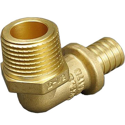 Угольник латунный для PEX труб 20-3/4'' PN 10 под надвижную гильзу с наружной резьбой ONE PLUS купить в Кемерово | "Проконсим"