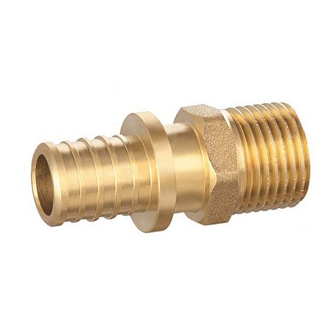 Муфта латунная для PEX DN 16 с наружной резьбой 1/2'' под надвижную гильзу PLP купить в Кемерово | "Проконсим"