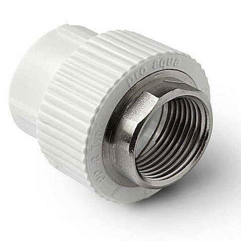 Муфта комбинированная ПП 50-1 1/2'' PN 25 под ключ с внутренней резьбой белая Pro Aqua PA22522P купить в Кемерово | "Проконсим"