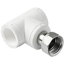 Тройники ПП DN 20-32 PN 25 комбинированные с накидной гайкой белые Pro Aqua купить в Кемерово | "Проконсим"