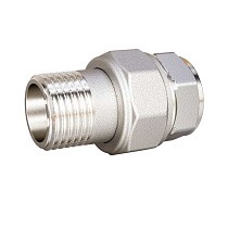 Американки латунные DN 15-50 PN 40 никелированные муфта-штуцер прямые LD Pride купить в Кемерово | "Проконсим"