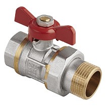 Краны латунные шаровые DN 15-50 PN 25 никелированные бабочка муфта-штуцер американка MVI AquaHit BV.320.04 купить в Кемерово | "Проконсим"