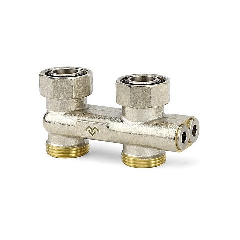 Узелы нижнего подключения VARMEGA VM139 DN20 прямой двухтрубный 3/4''x3/4'' евроконус, перекрёстный муфта-штуцер купить в Кемерово | "Проконсим"