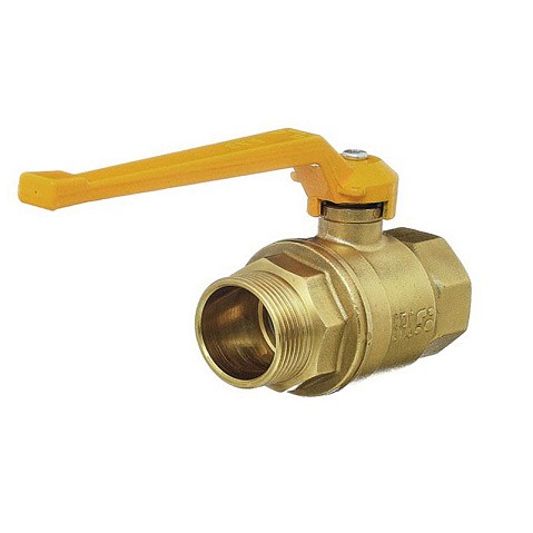 Кран латунный шаровой газовый 11Б27п DN40 PN40 рычаг муфта-штуцер БАЗ Standart купить в Кемерово | "Проконсим"