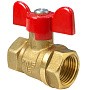 Кран латунный шаровой Valfex.217.LB1 11Б27фт1М DN 15 PN 40 муфта-муфта бабочка