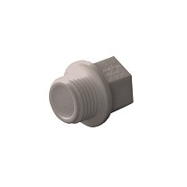 Заглушка резьбовая ПП  1/2'' PN 25 с наружной резьбой серая купить в Кемерово | "Проконсим"