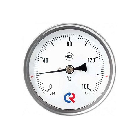 Термометр биметаллический 80мм, Тип - БТ-41.211, осевой 0-160гр. G1/2'' L 100мм. Класс точности 1,5. купить в Кемерово | "Проконсим"