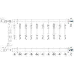  Коллекторный узел на 10 выход. PLP УКЭО-ЭКОНОМ 5-30/25-60кПа Ду50 1'' - 1/2'' Ру10 сталь, подкл. боковое левое (922156050) со склада Проконсим в Кемерово