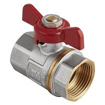Краны латунные шаровые DN 15-25 PN 25 никелированные бабочка муфта-муфта MVI AquaHit BV.313.04 купить в Кемерово | "Проконсим"