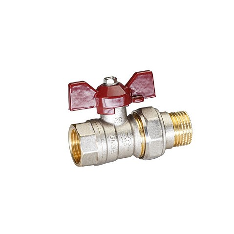 Кран латунный шаровой Temper 88.В-А.1.Б DN 25 PN 40 американка никелированный бабочка купить в Кемерово | "Проконсим"