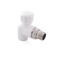 Краны шаровые ПП DN 20-25 PN 25 для радиатора угловые с американкой белые РТП купить в Кемерово | "Проконсим"