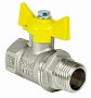 Кран латунный шаровой газовый 11Б27фт1М DN 25 PN 40 никелированный бабочка муфта-штуцер Valfex.278 Standart ГОСТ Р 59553 купить в Кемерово | "Проконсим"